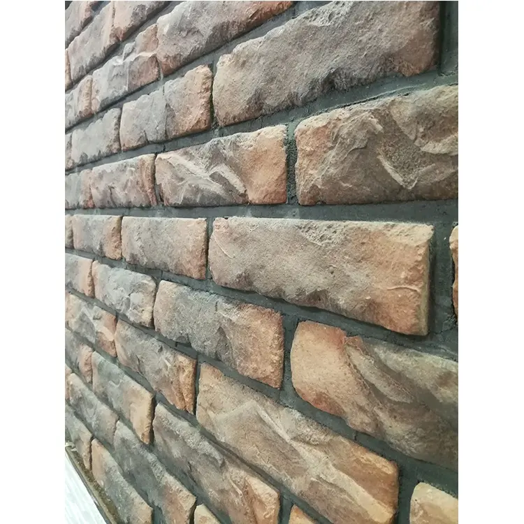 Sale Wall Artificial Stone Cladding Veneer Wall Yellowish Grey Brick Stone Wall Panel For Exterior Fitment