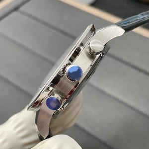 Montre chronographe pour homme, bracelet en cuir noir, montre de business, double cadran, étanche, montre de sport pour homme - Product Image 4