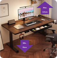 Bureau debout électrique 2026 avec tiroir de rangement intégré |   Bureau assis-debout réglable en hauteur à moteur unique 120x60cm