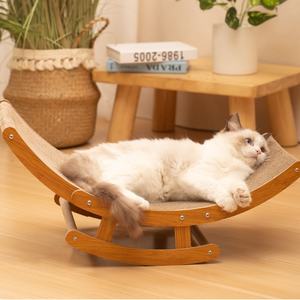 Rascador para gatos 2025 con cama vibratoria, cartón corrugado, madera, resistente a los arañazos, juguete para eliminar la <span class=keywords><strong>caspa</strong></span>, arañazos para gatos - Product Image 3