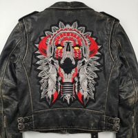 Grand Patch pour Motard, Patch Brodé Personnalisé de Style Punk à Repasser pour Veste en Cuir, Gilet, Décoration de Club de Moto