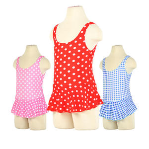 Maillot de bain une pièce Baiya pour filles, à pois et à carreaux, doux, pour enfants de 5 à 11 ans, style vacances à la plage - Product Image 2
