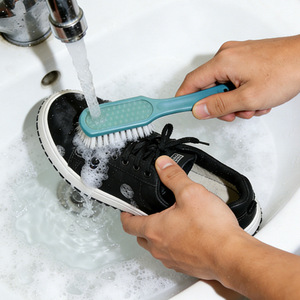 <b>Shoe</b> Cleaning Brush Plastic <b>Soft</b> Bristles Long Handle Hangable For Sneakers And Clothes - Product Image 3