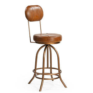 Leather <b>Bar</b> Chair Height <b>Adjustable</b> Metal Frame Modern <b>Bar</b> <b>Stool</b> Industrial Kitchen Counter Seating - Product Image 4