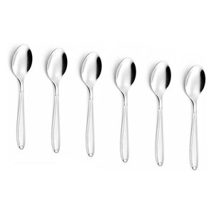Lot de 6 cuillères à café en acier inoxydable (11,1 cm) KAPPA Chrome poli CVL100C6 - Product Image 1