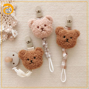 Custom Eco Friendly <span class=keywords><strong>Baby</strong></span> <span class=keywords><strong>Baby</strong></span> Animal Bear ciuccio porta catenina manichino Clip ciuccio Clip catena - Product Image 4