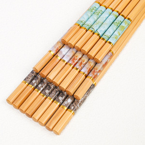 Palillos domésticos de bambú con diseño de mármol, antideslizantes y elegantes, un color por persona, venta al por mayor. - Product Image 5
