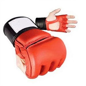 Guantes de MMA Rojos Premium, Muñequera Negra de Cuero PU, Cierre Ajustable con Gancho y Bucle, Unisex, Profesionales, para Artes Marciales, Sparring y Boxeo - Product Image 1