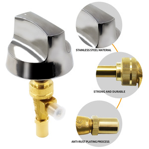 Noyau de valve avec bouton chromé, axe de 8 mm, commande d'évier de cuisine, pression moyenne, installation facile, design industriel - Product Image 4