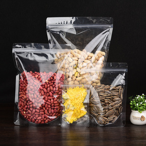 Resealable Ziplock Doypack Stand Up Pouch Clear Transparent Plastic Packaging Bag With Zipper