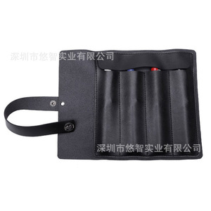 Leather pencil case <b>roll</b>, multi-functional fountain pen organizer, foldable portable <b>tool</b> <b>bag</b>, logo printable. - Product Image 4