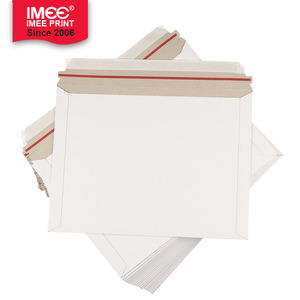 Autocollants en carton imei à fermeture automatique, sachet de livraison rigide en carton blanc, pour documents et courrier - Product Image 1
