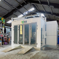 Cabine de peinture portable chauffée électriquement et au diesel pour meubles et peinture automobile, éclairage LED, 16-42KW, certifiée CE, utilisation domestique et en garage