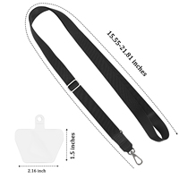 Corde à bandoulière rétractable avec logo personnalisé Collier Lanière de téléphone portable avec connecteur Tpu transparent Patch Tab Attache de téléphone Sangle de cou