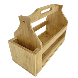 Factory direct sales of creative bamboo portable wine racks, <b>beer</b> and cocktail baskets, multi-functional bamboo outdoor wine - Product Image 3