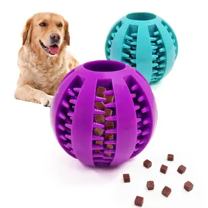 Custom Soft Rubber Ball Tpr Pet Toy Dog Iq Training Treat Puzzle Dispenser Chewing Teeth Clean Ball Toys Custom Dog Toy