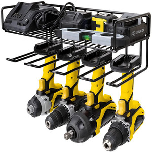 Heavy Duty Metal Tool <b>Shelf</b> <b>Wall</b> <b>Mount</b> Drill Holder, Utility Storage Power Tool Organizer, Garage Tool Organizers and Storage - Product Image 1