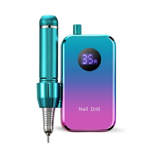 Venta al por mayor de fábrica Color degradado 35000RPM Máquina de uñas portátil Manicura Pedicura Taladro eléctrico inalámbrico para uñas Recargable - Product Image 1