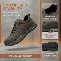 Chaussures de sport pour hommes en cuir gris, légères, à lacets, confortables, antidérapantes, avec logo personnalisé, vente en gros OEM