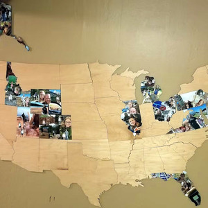 Souvenirs d'anniversaire découpés au laser <span class=keywords><strong>Carte</strong></span> de voyage <span class=keywords><strong>USA</strong></span> Art mural en bois <span class=keywords><strong>Carte</strong></span> photo des États-Unis pour les voyages d'aventure - Product Image 6