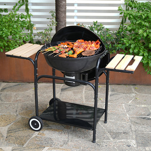 Apple Grill Charcoal Barbecue 22 Inch With Lid Trolley Multifunctional Outdoor BBQ Grill - Product Image 2