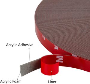 Băng Keo Hai Mặt Acrylic, Băng Xốp Chống Thấm Nước, Thanh Đèn LED, Trang Trí Văn Phòng (0.59 Inch X 108 Inch, Đen) - Product Image 2