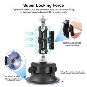 Vente en gros PULUZ 1/4 "bras magique voiture <span class=keywords><strong>support</strong></span> de <span class=keywords><strong>ventouse</strong></span> pour <span class=keywords><strong>GoPro</strong></span> pour Insta360 pour DJI caméras d'action tableau de bord <span class=keywords><strong>support</strong></span> de pare-brise - Product Image 2