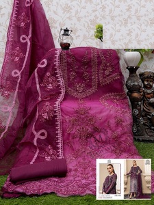 Traje de Salwar de colección festiva y de fiesta exclusivamente pakistaní con Dupatta para mujer disponible a precio de exportación - Product Image 2