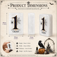 En stock : Ensemble de Mahjong américain gothique Halloween Corbeau Citrouille avec tuiles en acrylique marbré perlé (152/160 pièces) et boîte de rangement