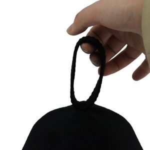 Sombrero de sauna de fieltro de lana disponible OEM transpirable resistente al calor con logotipo adicional gris - Product Image 6