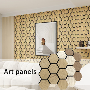 Panneaux acoustiques hexagonaux 3D KASARO, revêtement mural insonorisant en bois hexagonal pour projets intérieurs de villas et de cinémas - Product Image 2