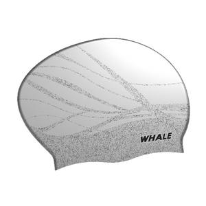 Bonnet de bain en silicone Whale unisexe, imperméable, confortable, grande taille pour cheveux longs, imprimé, protection des oreilles - Product Image 1