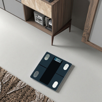 Báscula Digital Electrónica para Baño de 180 kg con Sensor, Pantalla con App OKOK, Vidrio Templado, Diseño Moderno y Sólido, para Medir Grasa Corporal