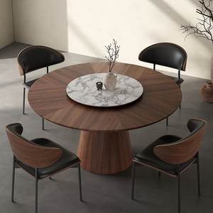 Bàn ăn tròn bằng gỗ nguyên khối để sử dụng tại nhà, thích hợp cho các căn hộ nhỏ, theo phong cách cổ điển hiện đại và Giữa Thế Kỷ - Product Image 6