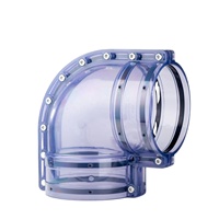 Coudes en PVC transparent haute pression Sankai, norme ANSI, 2, 3, 4, 6 pouces, raccords de tuyauterie UPVC à double pièce à 90 degrés, MOQ 1 pièce