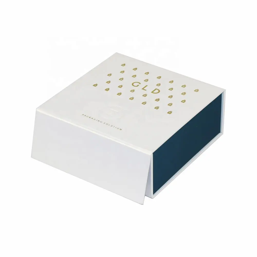 Embalaje de tapa con solapa Cajas plegables personalizadas a medida de cartón Caja de regalo con cierre magnético