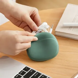 Silicone <b>Mini</b> Key <b>Box</b> Lipstick <b>Storage</b> Bag Green Light Gray Red Earphone Data Cable <b>Storage</b> <b>Box</b> Flexible Plastic for Travel - Product Image 4