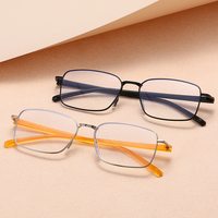 Lunettes de lecture rectangulaires unisexes H8901, 1 pièce, monture en métal, lunettes correctrices de la presbytie pour hommes et femmes, monture en verre
