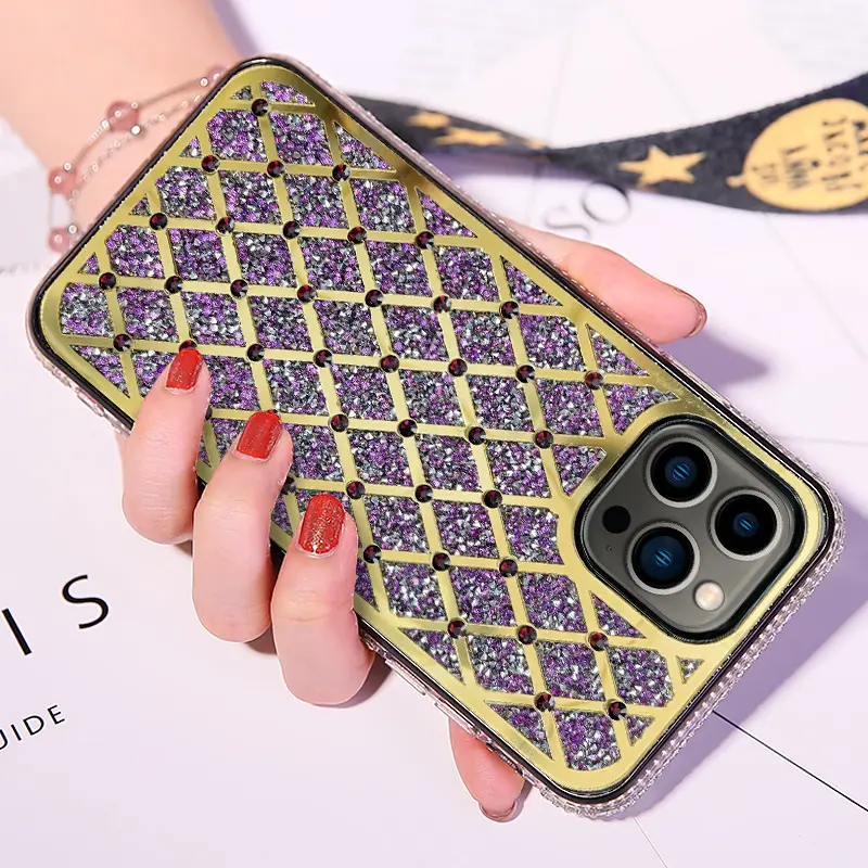 Luxury shinny and Bling Rhinestone Diamond phone cover for apple iphone 11 pro 13 mini phone cases charm