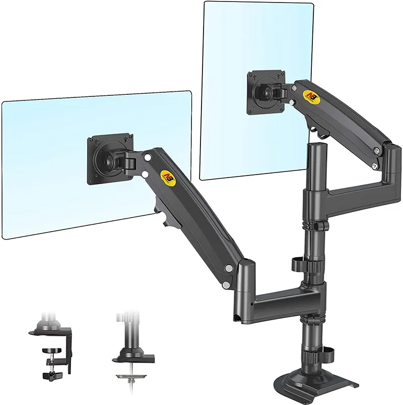 Dual Monitor Desk Mount Stand Full Motion H180 Monitor Arm Fits 2 Screensまで32 'Load Capacity 12キロ各アーム
