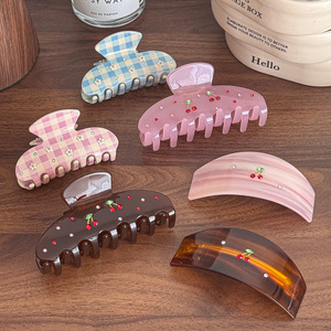 DOWELL, nuevo estilo, nuevo diseño, pinza para el pelo de acetato, Pinza de resorte de diamantes de imitación de cereza roja, pinza de pelo personalizada para mujer, accesorios para el cabello - Product Image 1