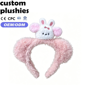 Diadema de Peluche con Cabeza de Conejo Rosa, Adorable y Suave, Rellena de Algodón PP, Ideal para Regalo - Product Image 1