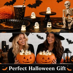 Mini Adorno de Fantasma Brillante para Halloween, Decoración Suave y Cálida, Accesorio Espeluznante, Micro Paisaje, Regalo Festivo para Mesa - Product Image 5