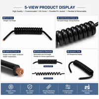 Cable Espiral Plano de PU Personalizable de 1-30 Núcleos, Conductor de Cobre Libre de Oxígeno, Alta Flexibilidad, para Instalaciones Aéreas