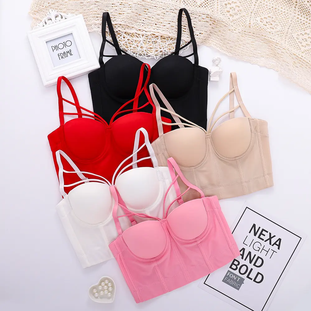 Tank Top Bra Push Up gadis Fashion pakaian dalam wanita bentuk kulit gemuk punggung nyaman Bra ukuran besar seksi