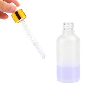 Frosted White Glass Essential Oil <b>Dropper</b> <b>Bottle</b> with Clear Serum & Cosmetic Packaging Luxury Eco-friendly Eye Drop - Product Image 2