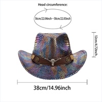 Chapeaux de cowboy bohèmes en gros, imprimé serpent irisé, style Longhorn, pour festivals de musique gothiques, chapeaux de fête personnalisés pour adultes