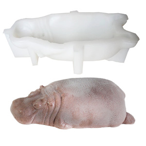 Sleeping Hippo Cake Mold White Silicone Baking Mold For DIY Desserts And Chocolate Molding - Product Image 2