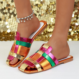 Comercio Exterior Transfronterizo, Comercio Electrónico, Tallas Grandes, Novedad de Verano, Zapatos de Mujer Modernos con Punta Cuadrada de Poliuretano - Product Image 1