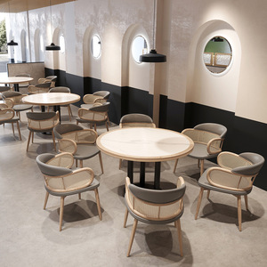 आधुनिक ठोस लकड़ी श्रृंखला तालिका कुर्सी सेट बूथ सीट टिकाऊ वाणिज्यिक रेस्तरां प्रत्यक्ष कारखाने कार्ड धारक सोफे संयोजन - Product Image 4